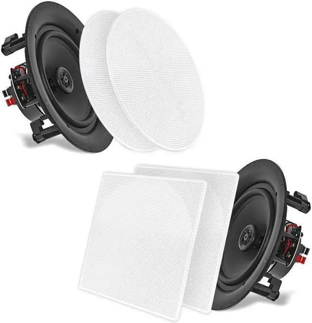 Alt view image 4 of 7 - PYLE  PDIC86  8.0" In-Wall / In-Ceiling Dual Stereo Speakers, 250 Watt, 2-Way, Flush Mount