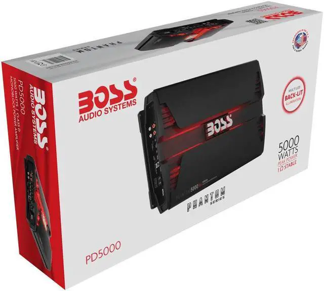 Alt view image 12 of 12 - Boss Audio PD5000 Phantom 5000W Monoblock D Car Audio LED Amplifier with Remote