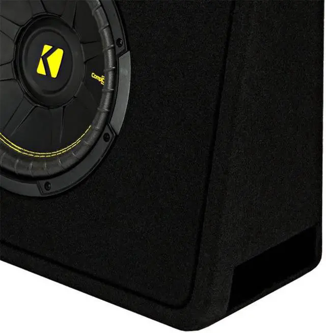 Alt view image 18 of 20 - Kicker 44TCWC102 CompC 10" 600 Watt 2-Ohm Loaded Shallow Car Subwoofer Enclosure