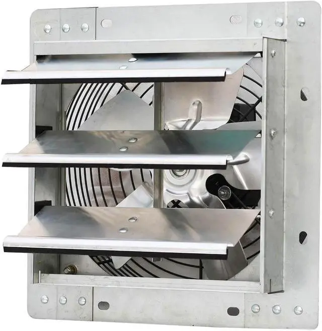 Alt view image 3 of 12 - iLIVING 10 Inch Variable Speed Shutter Exhaust Fan, Wall-Mounted, 820 CFM, 1200 SQF Coverage Area  (Power Cord Not Included)