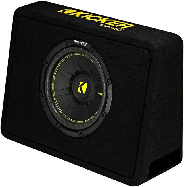 Alt view image 15 of 20 - Kicker 44TCWC102 CompC 10" 600 Watt 2-Ohm Loaded Shallow Car Subwoofer Enclosure