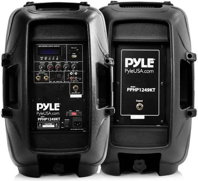 Alt view image 2 of 20 - Pyle Active Passive Bluetooth PA Dual Loudspeaker Sound System Kit & Microphones