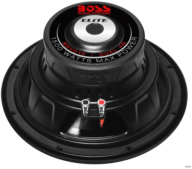 Alt view image 4 of 9 - Boss Audio Systems BDVC10 Elite 10 Inch Dual Voice Coil 1500 Watt Subwoofer