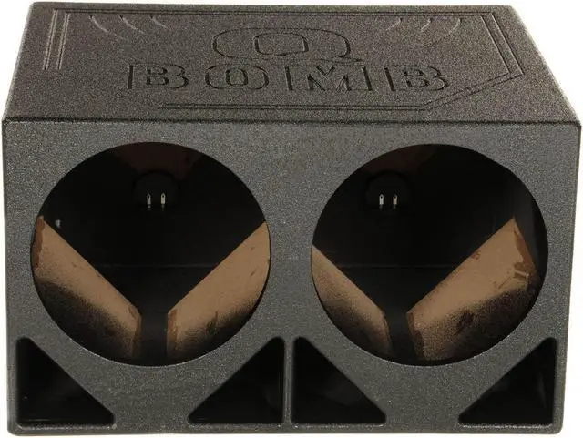 Alt view image 5 of 6 - QPower QBOMB12TB Dual 12" Triangle Ported Car Audio Subwoofer Box Enclosure