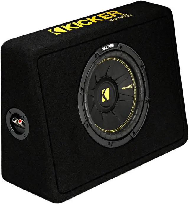 Alt view image 14 of 20 - Kicker 44TCWC102 CompC 10" 600 Watt 2-Ohm Loaded Shallow Car Subwoofer Enclosure