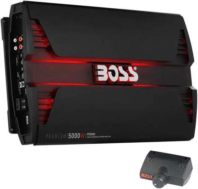 Alt view image 7 of 12 - Boss Audio PD5000 Phantom 5000W Monoblock D Car Audio LED Amplifier with Remote