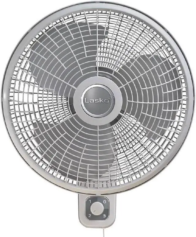 Alt view image 17 of 20 - Lasko 16 In. 3-Speed White Oscillating Wall-Mount Fan M16900