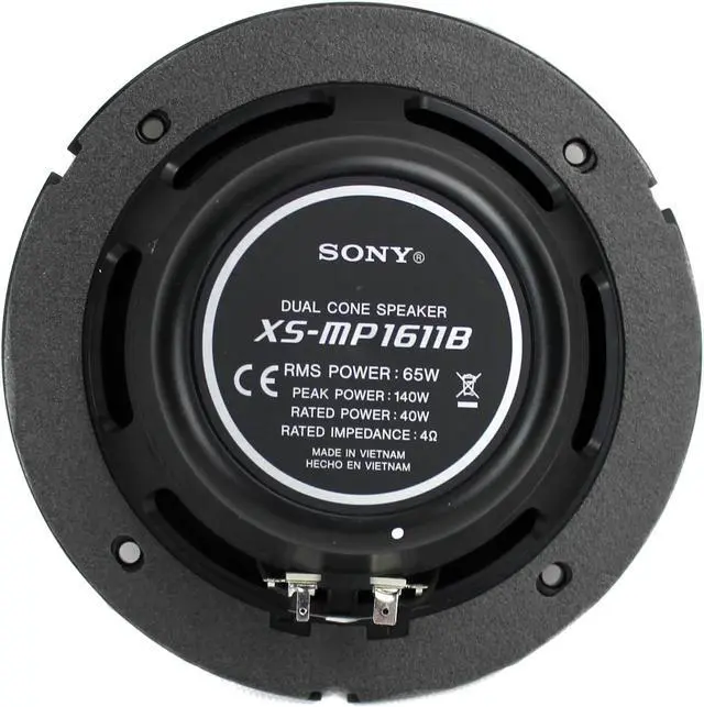 Alt view image 6 of 19 - Sony XS-MP1611B 6.5" 140W Dual Cone ATV/UTV Speakers Stereo Black, 2 Pack