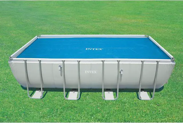 Alt view image 2 of 8 - Intex Solar Pool Cover for 18' x 9' Rectangular Frame Swimming Pools, Cover Only