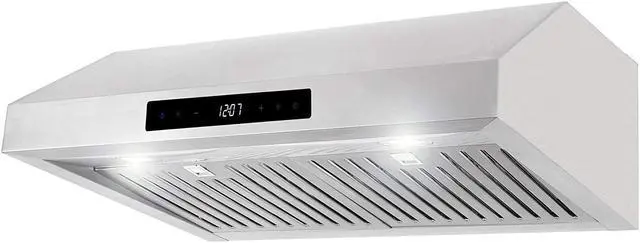 Alt view image 2 of 6 - Cosmo UMC30 Under Cabinet Stainless Steel Range Hood with 380 CFM, Permanent Filters & LED Lights, 30 inch