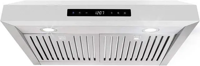 Alt view image 4 of 6 - Cosmo UMC30 Under Cabinet Stainless Steel Range Hood with 380 CFM, Permanent Filters & LED Lights, 30 inch