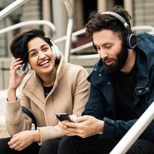 Alt view image 8 of 9 - Wearhaus Arc Bluetooth Headphones with Customizable Lights, Touch Controls, and Wireless Audio Sharing (Black)