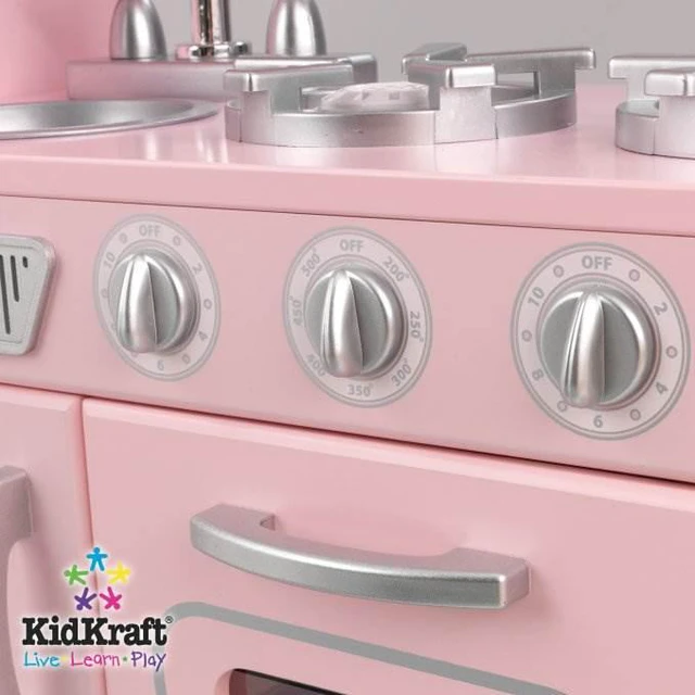 Alt view image 13 of 14 - KidKraft Pink Vintage Kitchen Kids Pretend Play Set and Accessories | 53179