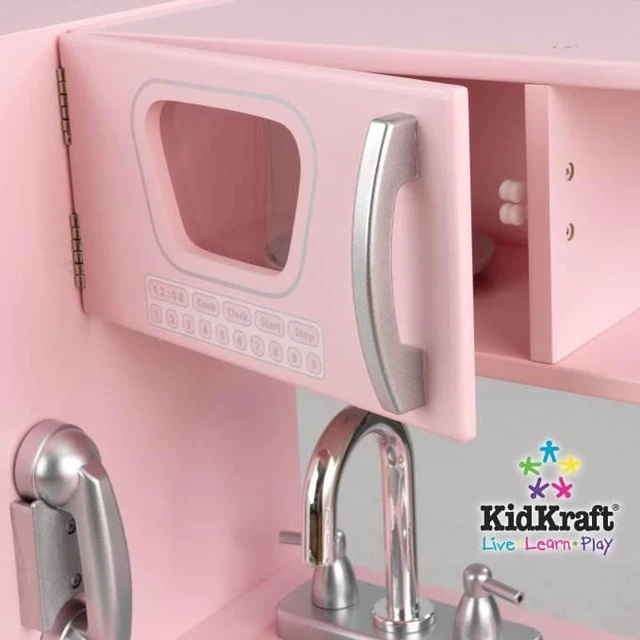 Alt view image 11 of 14 - KidKraft Pink Vintage Kitchen Kids Pretend Play Set and Accessories | 53179
