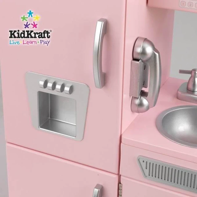 Alt view image 10 of 14 - KidKraft Pink Vintage Kitchen Kids Pretend Play Set and Accessories | 53179