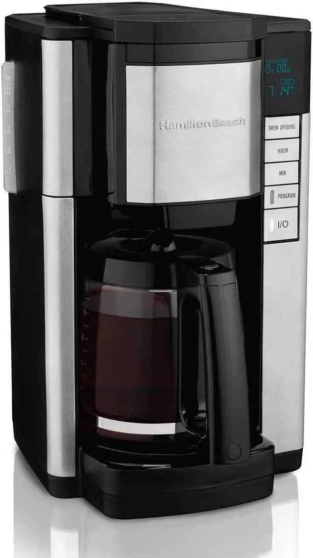Alt view image 3 of 4 - Hamilton Beach 46381 Black Programmble Coffee Maker, 12-Cup Carafe with Easy Refilling Access, Black