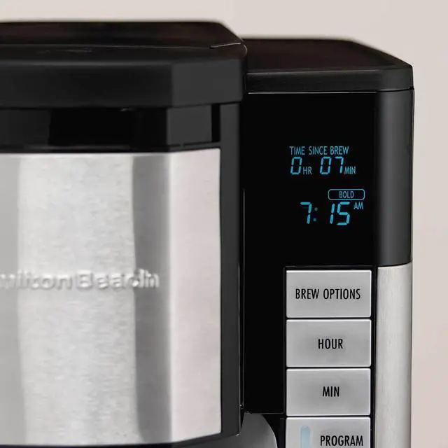 Alt view image 2 of 4 - Hamilton Beach 46381 Black Programmble Coffee Maker, 12-Cup Carafe with Easy Refilling Access, Black