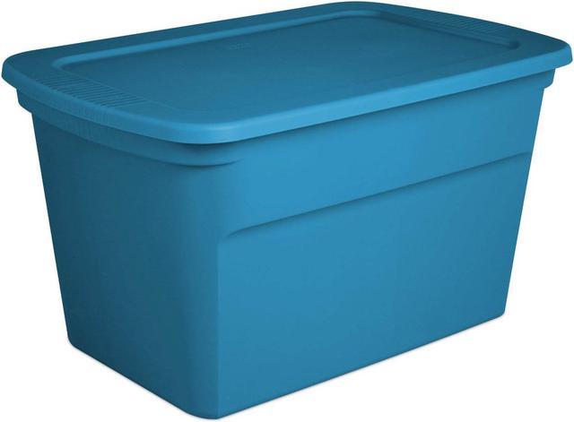 Sterilite 30 Gallon Plastic Storage Tote, Green 