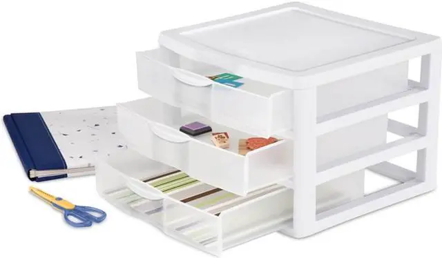 Alt view image 12 of 15 - Sterilite 3-Drawer Organizer - ClearView Wide 2093 - by Sterilite