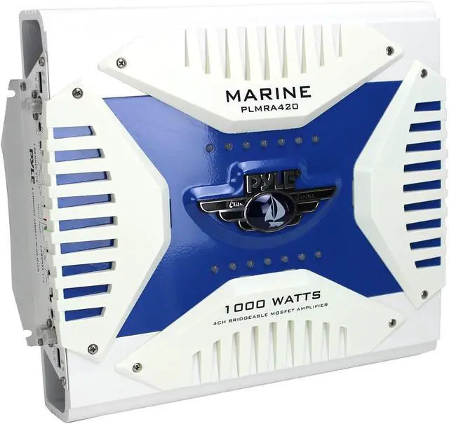Alt view image 4 of 15 - Pyle PLMRA420 4 Channel 1000 Watt Waterproof Marine Bridgeable Mosfet Amplifier