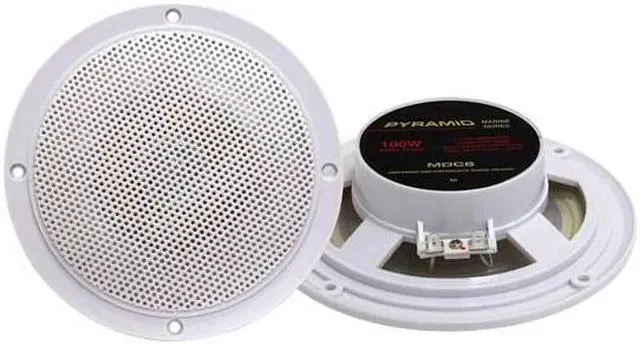 Alt view image 6 of 9 - 2) NEW PYRAMID MDC6 5.25" 100W Marine/Boat Outdoor Waterproof Speakers White