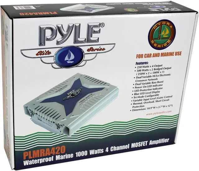 Alt view image 8 of 15 - Pyle PLMRA420 4 Channel 1000 Watt Waterproof Marine Bridgeable Mosfet Amplifier