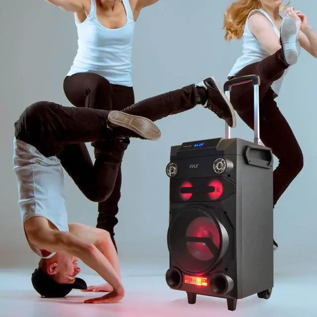 Alt view image 7 of 7 - Pyle PWMA335BT 8" 250W Portable Bluetooth Karaoke PA Speaker & Wireless Mic