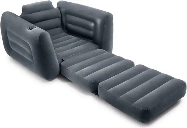 Alt view image 3 of 8 - Intex Inflatable Pull Out Sofa Chair Sleeper with Twin Sized Air Bed Mattress