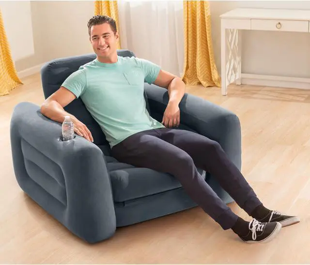 Alt view image 5 of 8 - Intex Inflatable Pull Out Sofa Chair Sleeper with Twin Sized Air Bed Mattress