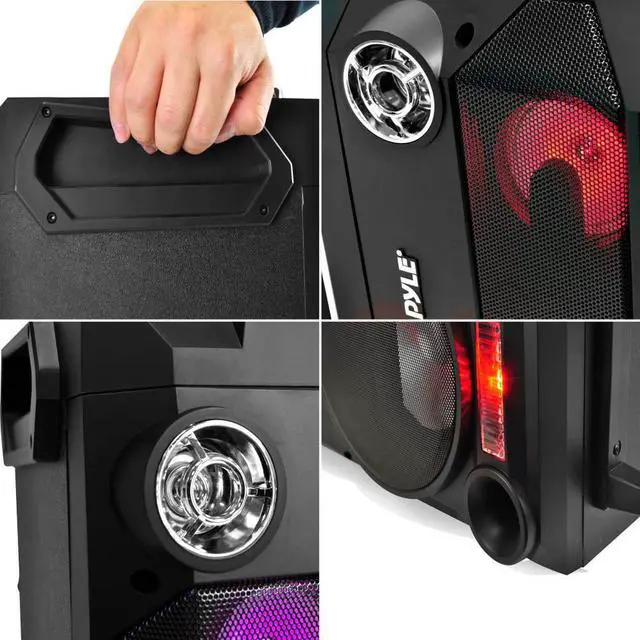 Alt view image 6 of 7 - Pyle PWMA335BT 8" 250W Portable Bluetooth Karaoke PA Speaker & Wireless Mic