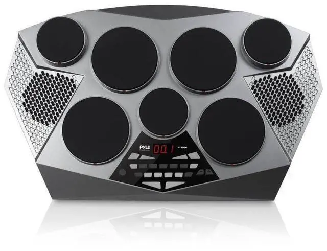 Alt view image 2 of 6 - Pyle PTED06 Electronic Tabletop Drum Set Machine 7 Digital Pads Drumming Kit
