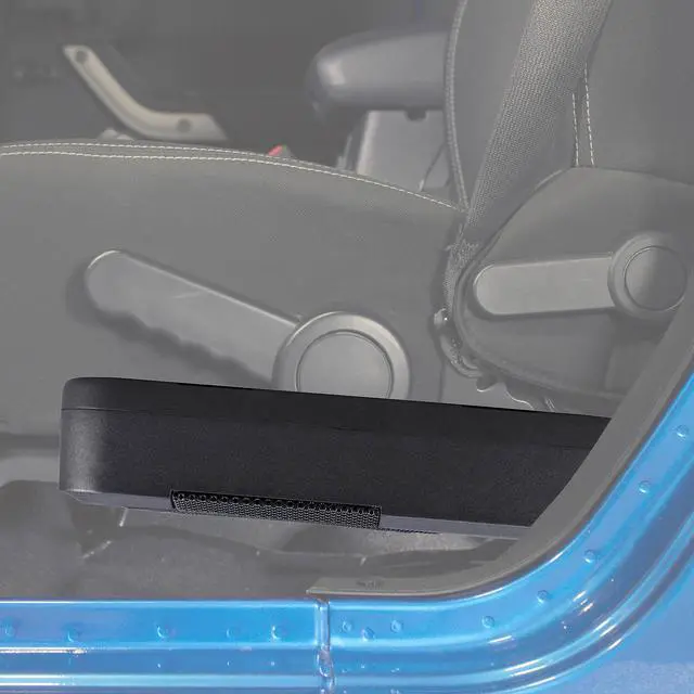 Alt view image 10 of 15 - Alpine Restyle 8" Amplified Subwoofer (PWE-S8-WRA) Custom Fit for 2011-Up Jeep Wrangler (4 door) - Under Seat Plug and Play 120 Watt Amplified Subwoofer