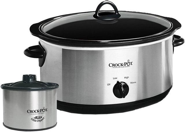Crock-Pot 8 Quart Slow Cooker and 16 Oz Little Dipper Food Warmer Stainless  