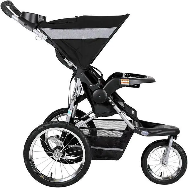 Alt view image 8 of 10 - Baby Trend Expedition Jogger Travel System, Millennium White (Includes Expedition 3 Wheel Jogging Stroller and EZ Flex-Loc® 30 Infant Car Seat)