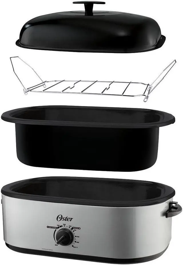 Alt view image 7 of 9 - Oster 18-Quart Roaster Oven with Self-Basting High-Dome Lid, Silver, CKSTRS18-VHD-D
