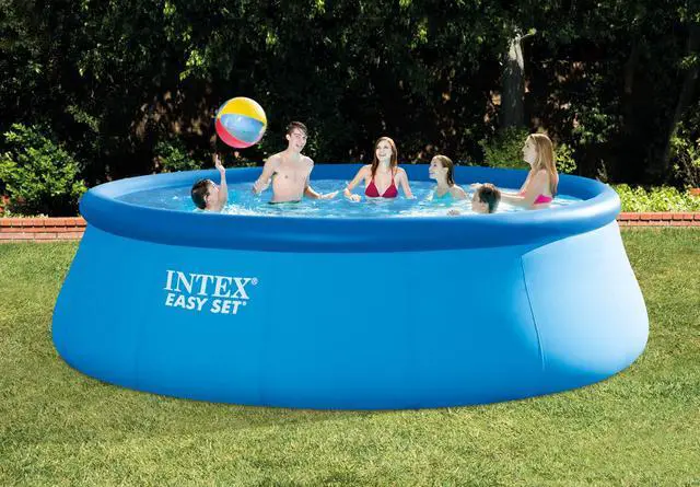 Alt view image 3 of 15 - Intex 15' x 48" Inflatable Easy Set Above Ground Swimming Pool w/ Ladder & Pump