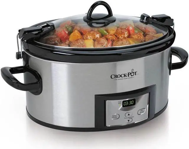 Alt view image 10 of 15 - Crock-Pot SCCPVL610T-S-A 6 Quart Cook Carry Oval Slow Cooker Stainless Steel