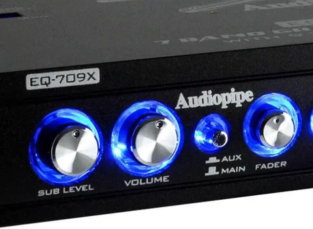 Alt view image 8 of 12 - Audiopipe EQ-709X 7 Band 9 Volt Half DIN Parametric Graphic Car Audio Equalizer