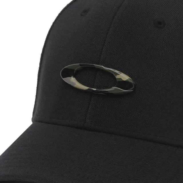 Alt view image 4 of 4 - Oakley Tincan Men's Large X-Large Fitted Casual Baseball Cap Hat, Black Camo