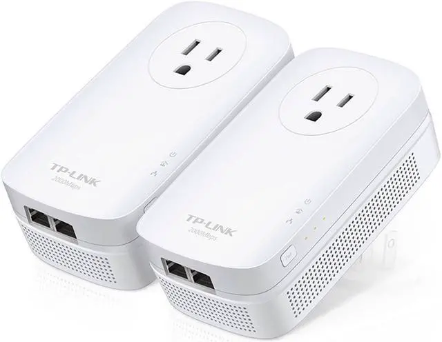 Alt view image 9 of 20 - TP-Link AV2000 Ethernet 2-Port GHz Passthrough Powerline Kit, 2 Pack