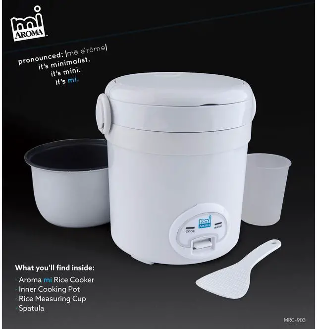 Alt view image 6 of 15 - Aroma MRC-903D 3 Cup Digital Cool Touch Mini Rice Cooker