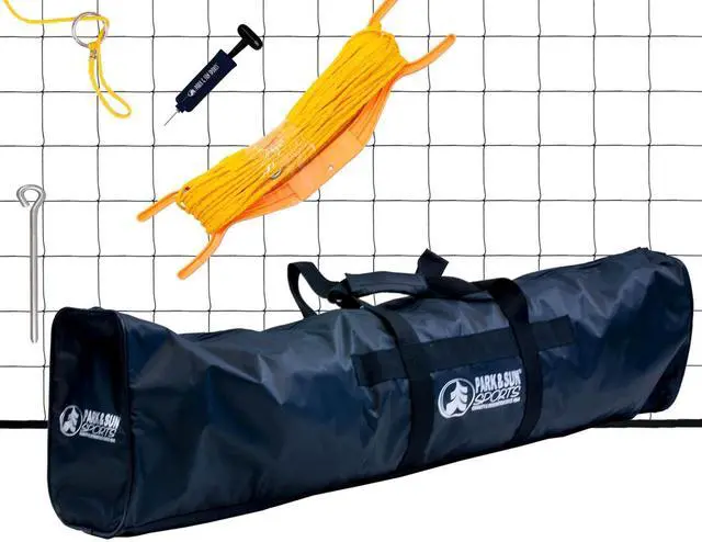 Alt view image 5 of 5 - Park & Sun Spiker Sport Steel Blue Outdoor Volleyball Net Set w/ Bag |