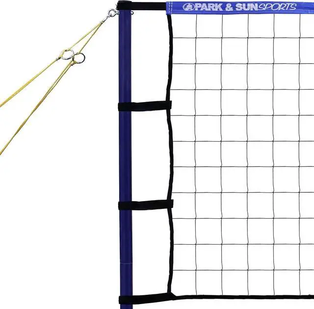 Alt view image 2 of 5 - Park & Sun Spiker Sport Steel Blue Outdoor Volleyball Net Set w/ Bag |
