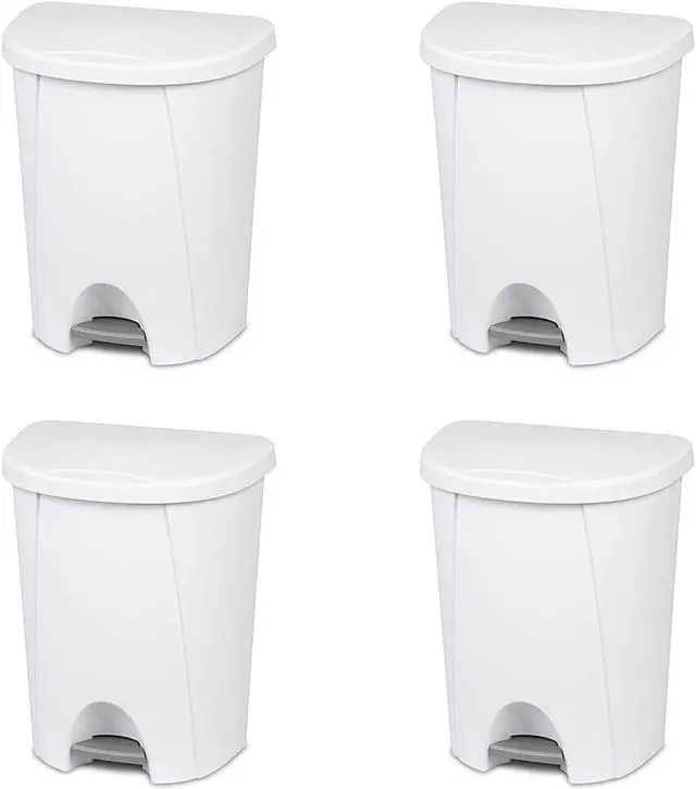 Main image of Sterilite 10948004 6.6 Gallon/25 Liter Portable Home StepOn Wastebasket, White