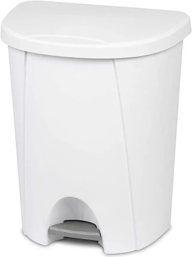 Alt view image 2 of 6 - Sterilite 10948004 6.6 Gallon/25 Liter Portable Home StepOn Wastebasket, White