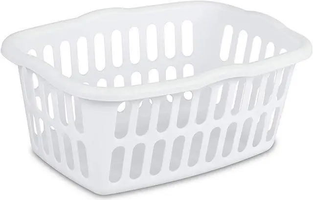 Main image of Sterilite 1.5 Bushel Plastic Stackable Clothes Laundry Basket Bin, White