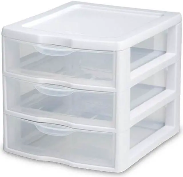 Alt view image 8 of 11 - Sterilite Mini Unit 3Drawr Clr 2194-2040