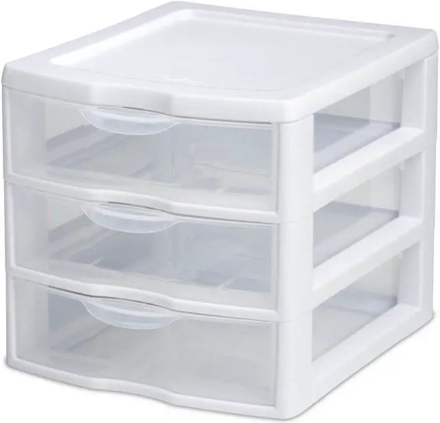 Alt view image 7 of 11 - Sterilite Mini Unit 3Drawr Clr 2194-2040