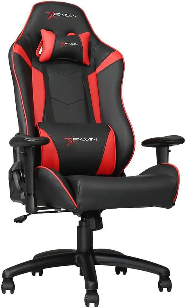 Alt view image 10 of 14 - E-WIN 400lb Gaming Chair ,Office Chair High Back Computer Chair Ergonomic Gaming Chair  Adjustable Armrest with Lumbar Support and Headrest-Black/Red