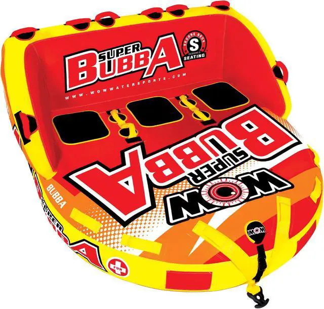 Alt view image 2 of 6 - WOW World of Watersports, Super Bubba Hi Vis 1 - 3 Person Towable Deck Seat